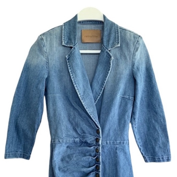 Retrofete Willa Light Wash Denim Dress - Picture 6 of 11